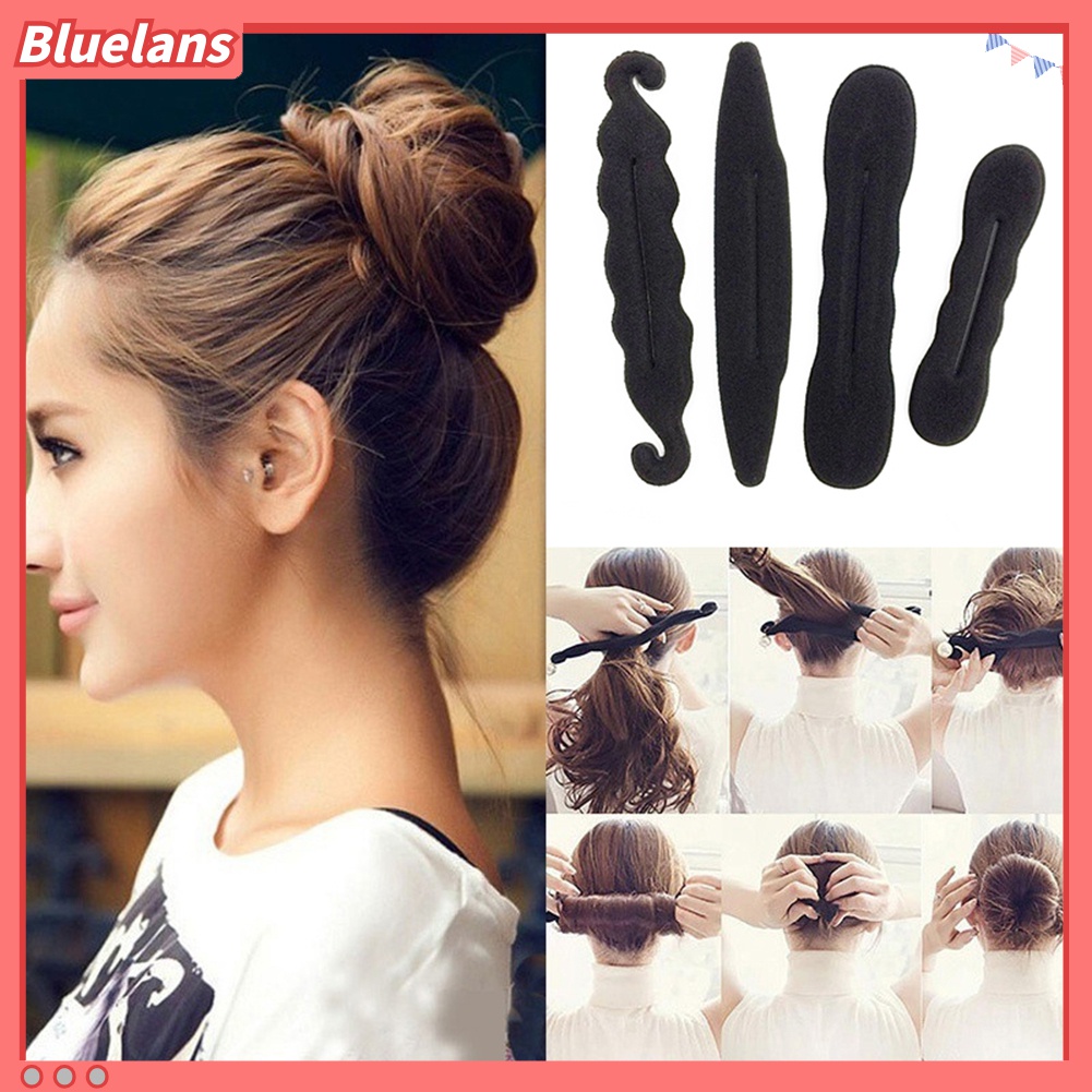 Set 4 dụng cụ tạo kiểu tóc thiết kế kích thước khác nhau nhanh chóng tiện lợi dành cho phái đẹp