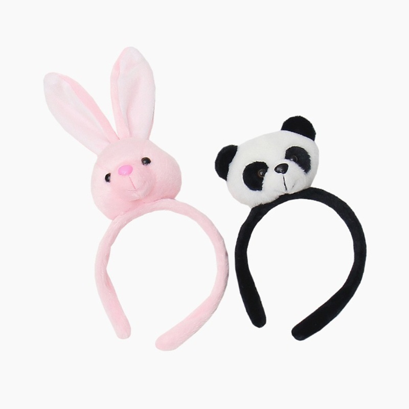 Flgo Băng Đô Cài Tóc Bản Rộng In Họa Tiết Hoạt Hình Thỏ / Gấu Trúc / Heo