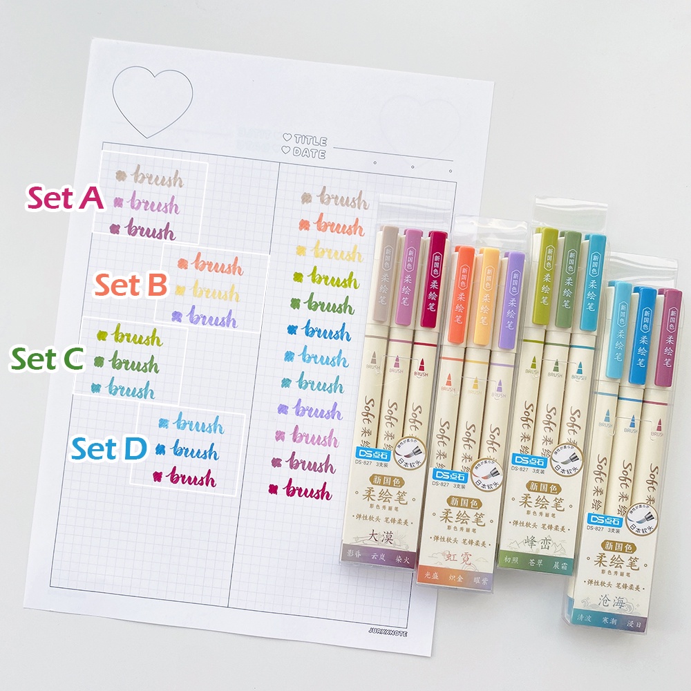 Bút calligraphy soft brush sign pen 12 màu WINZIGE bút brush bộ bút viết thư pháp đồ dùng học tập độc lạ