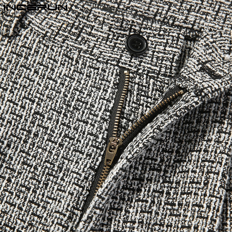 Quần dài INCERUN ống rộng màu trơn 2 màu thời trang cho nam