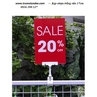 Kẹp quảng cáo, giấy sale, bảng giảm giá, ghi CTKM của shop thời trang, cửa hàng siêu thị, kẹp Wobbler V01- W