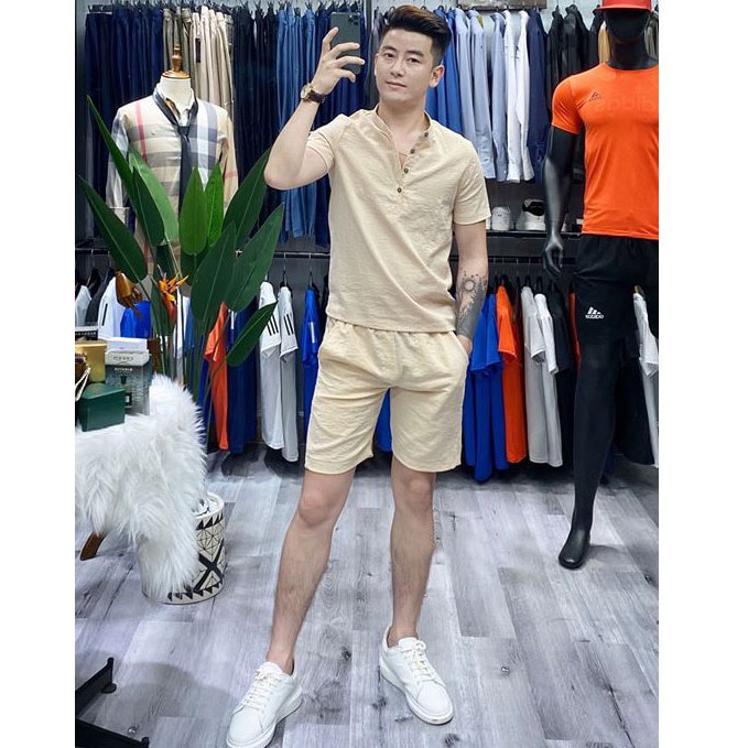 Bộ Đũi Nam Mùa Hè Chất Đũi Lụa Thái Siêu Mát,Áo Đũi Nam Cổ Tàu Cộc Tay Phong Cách | BigBuy360 - bigbuy360.vn