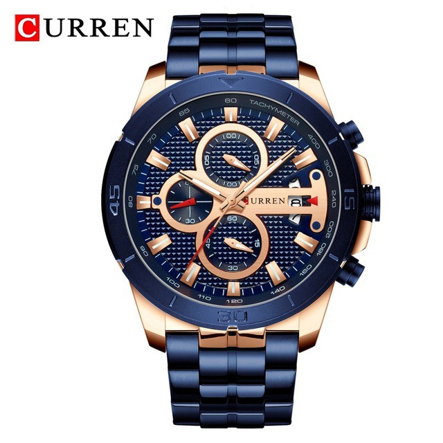 Đồng Hồ Quartz CURREN Chống Thấm Nước Chất Liệu Thép Không Gỉ Kiểu Dáng Thể Thao