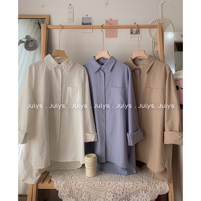Áo sơ mi bazic thô hàn (ảnh thật shop chụp kèm video)