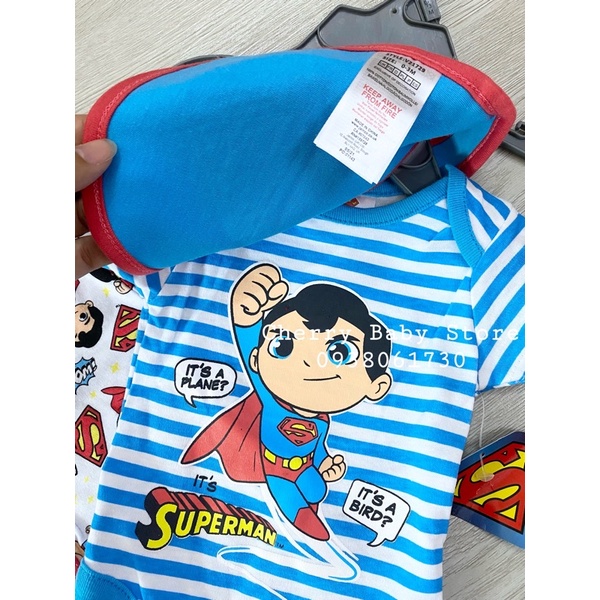 Set Body sleep + bodysuit cho bé trai có kèm yếm cổ