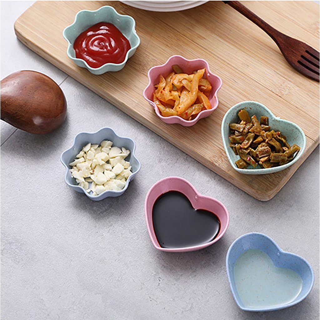 Đĩa Đựng Gia Vị Bằng Chất Liệu Rơm Lúa Mì + PP Siêu Nhẹ Chống Rơi Tiện Dụng Cho Nhà Bếp