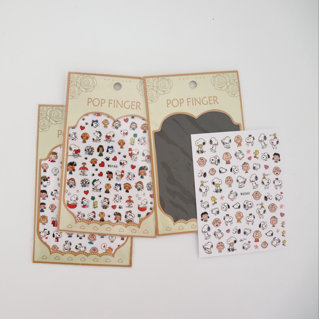 Nhãn dán trang trí móng tay hình cún snoopy dễ thương | BigBuy360 - bigbuy360.vn