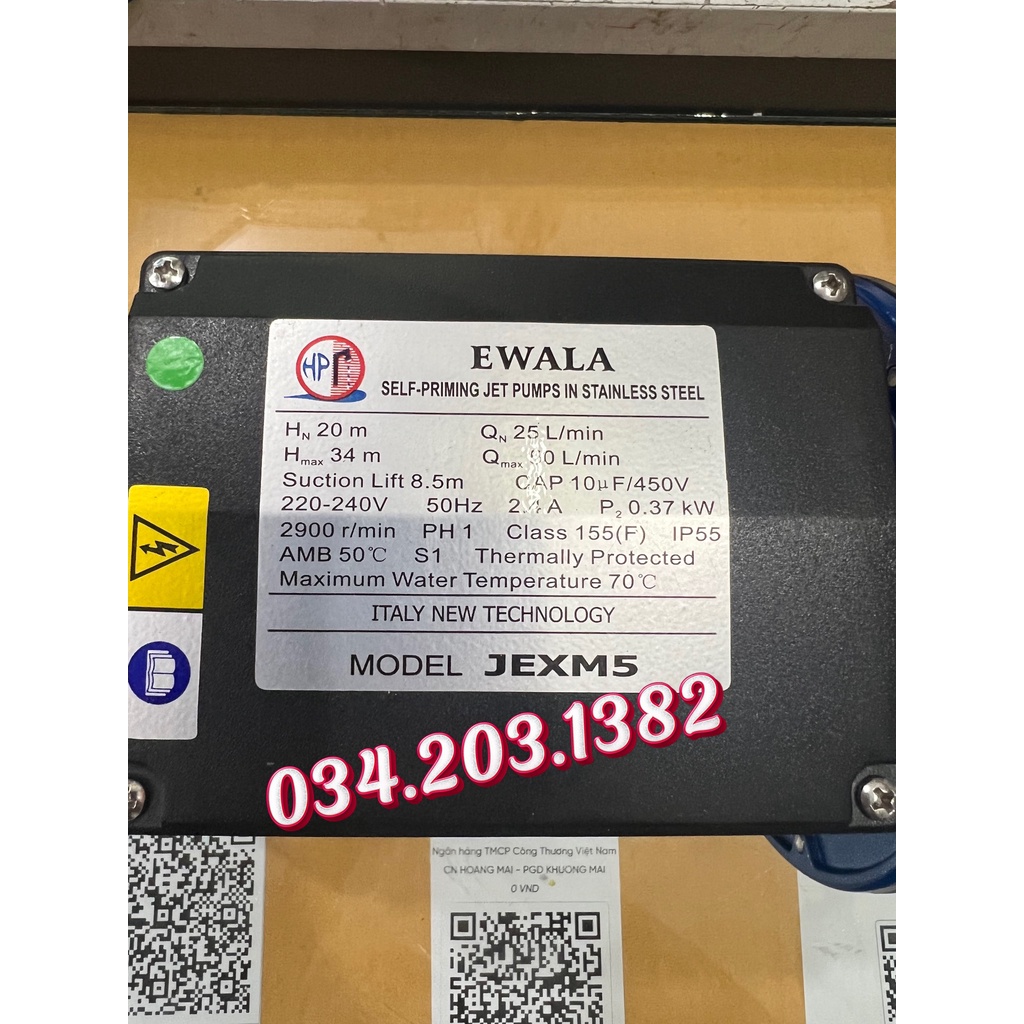 Máy bơm nước ewara đầu inox - jexm5