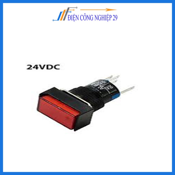 Nút Nhấn Đề Chữ Nhật 24VDC LA16J-11D Nhấn Nhả Có Đèn