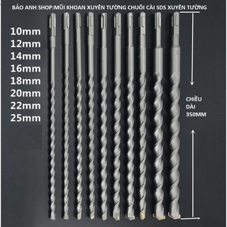 Mũi khoan bê tông xuyên tường SDS M 10.12.14.16.18.20.22.25x350MM