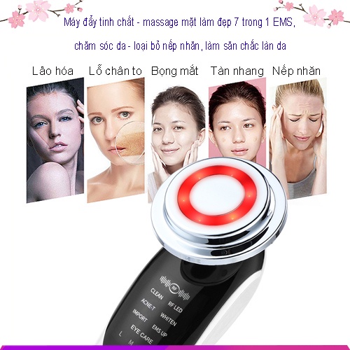 Máy Đẩy Tinh Chất Cao Cấp / Massage / Làm Đẹp 7 Trong 1 EMS, Chăm Sóc Da, Loại Bỏ Nếp Nhăn Và Làm Săn Chắc Da Mặt