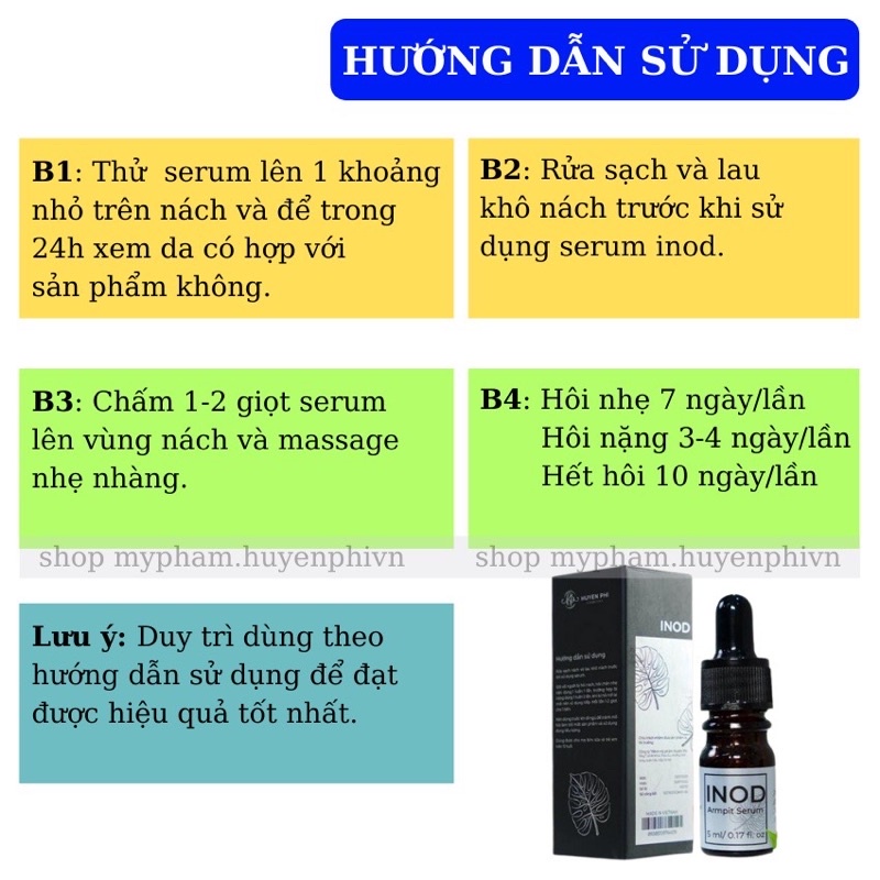 Serum hôi nách INOD Huyền Phi khử mùi hôi nách hôi chân