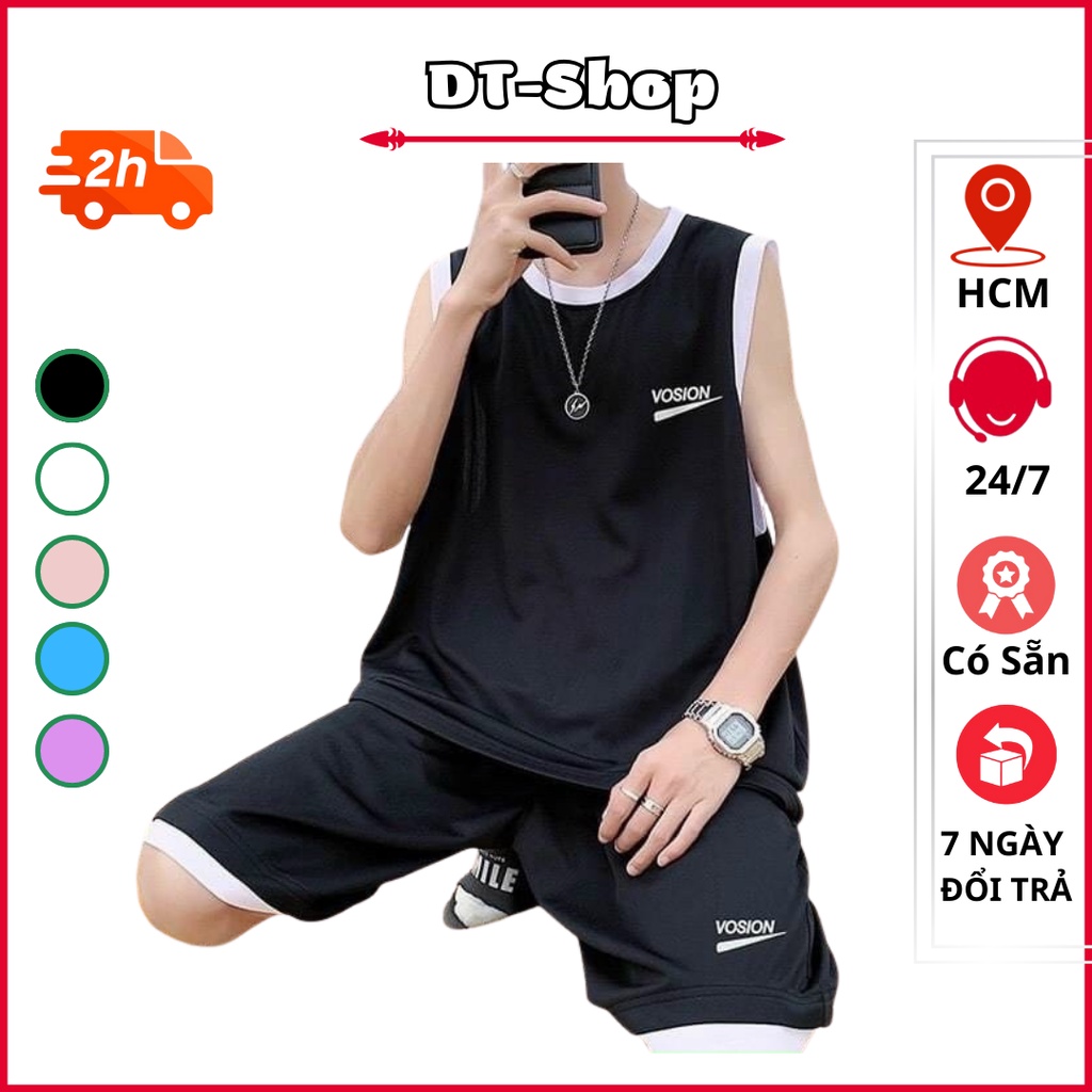 Bộ thể thao sát nách VOSION phối viền cổ siêu hot