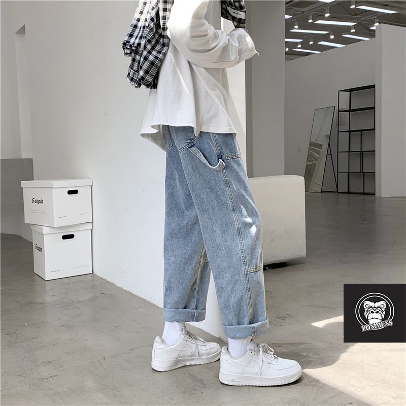 Quần bò suông ống rộng nam nữ có dây trang trí g286 2021 Pon.mens | BigBuy360 - bigbuy360.vn