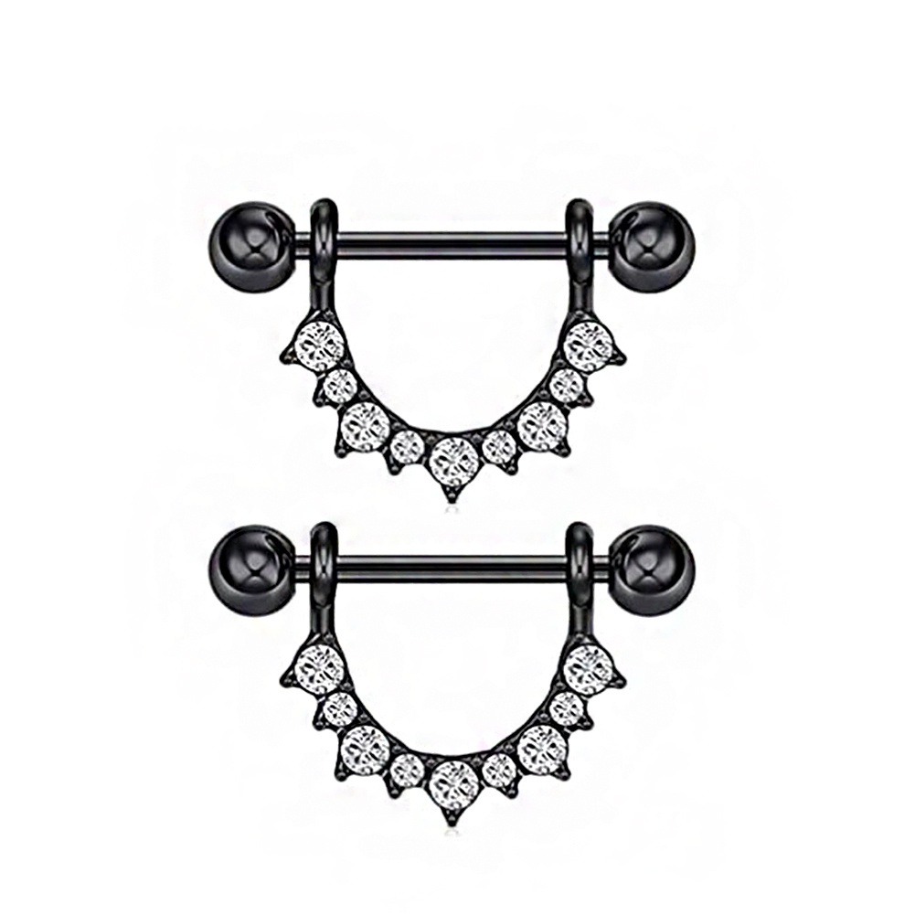 Bộ 2 Khuyên Xỏ Ngực Bằng Thép Không Gỉ Gợi Cảm Cho Nữ