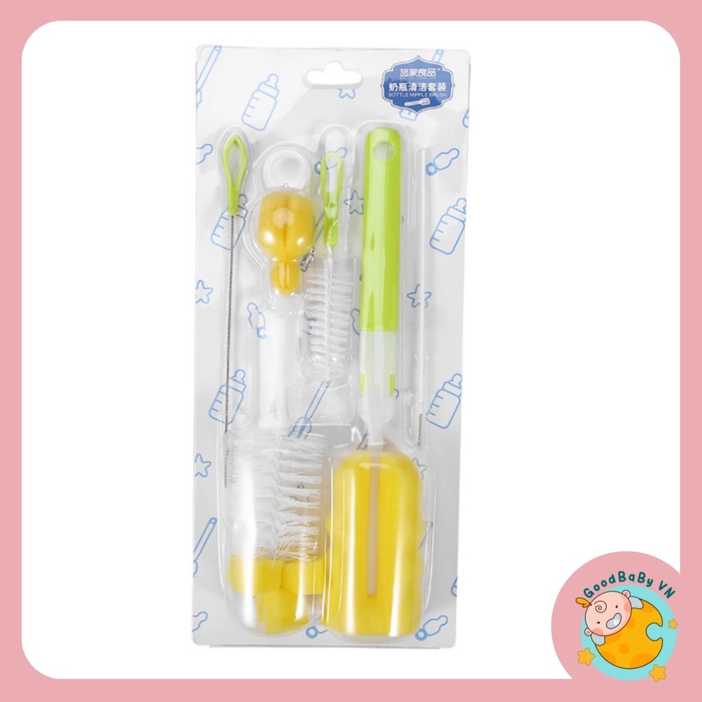 Dụng cụ cọ rửa bình sữa,bình tập hút ,núm bình cho bé Goodbabyvn