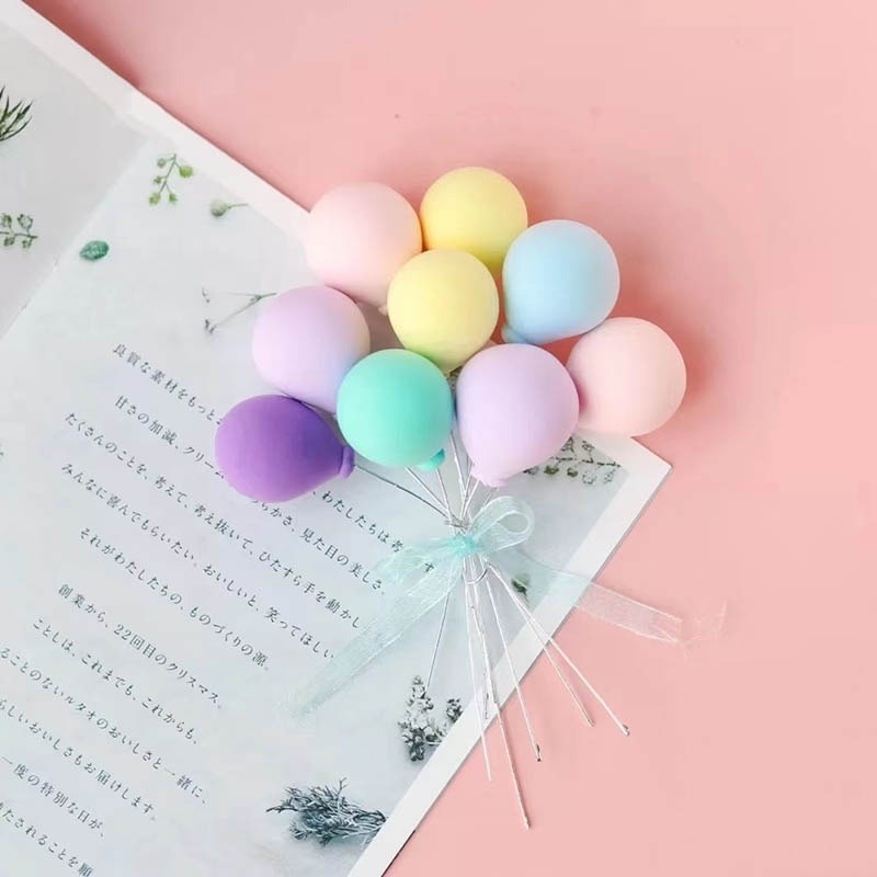 Set 5 Que Cắm Bong Bóng Nhiều Màu Sắc Dùng Để Trang Trí Bánh Kem