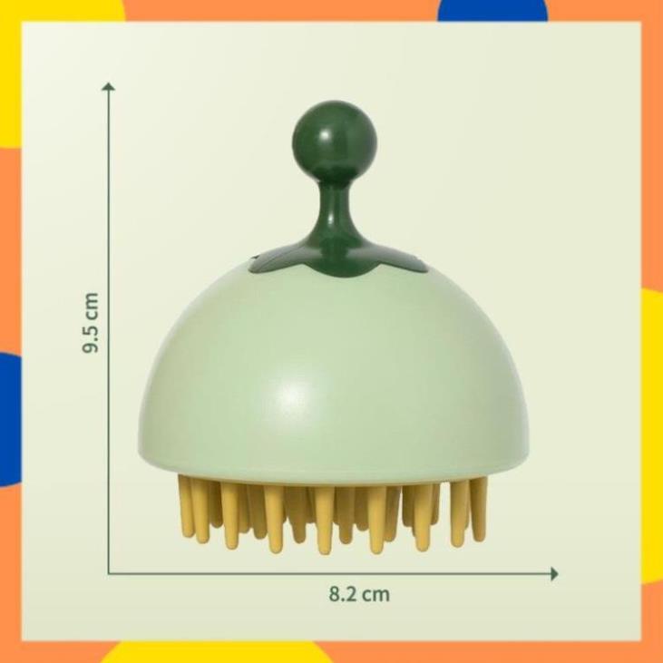 Bàn chải gội đầu silicon mềm có túi khi bảo vệ tóc và giúp thư giãn da đầu - K04