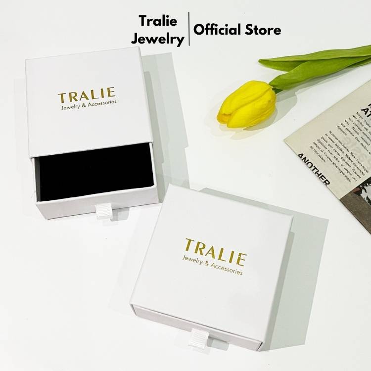 Hộp đựng trang sức cao cấp, túi giấy quà tặng, hộp đựng lắc tay bạc 925 Tralie Jewelry