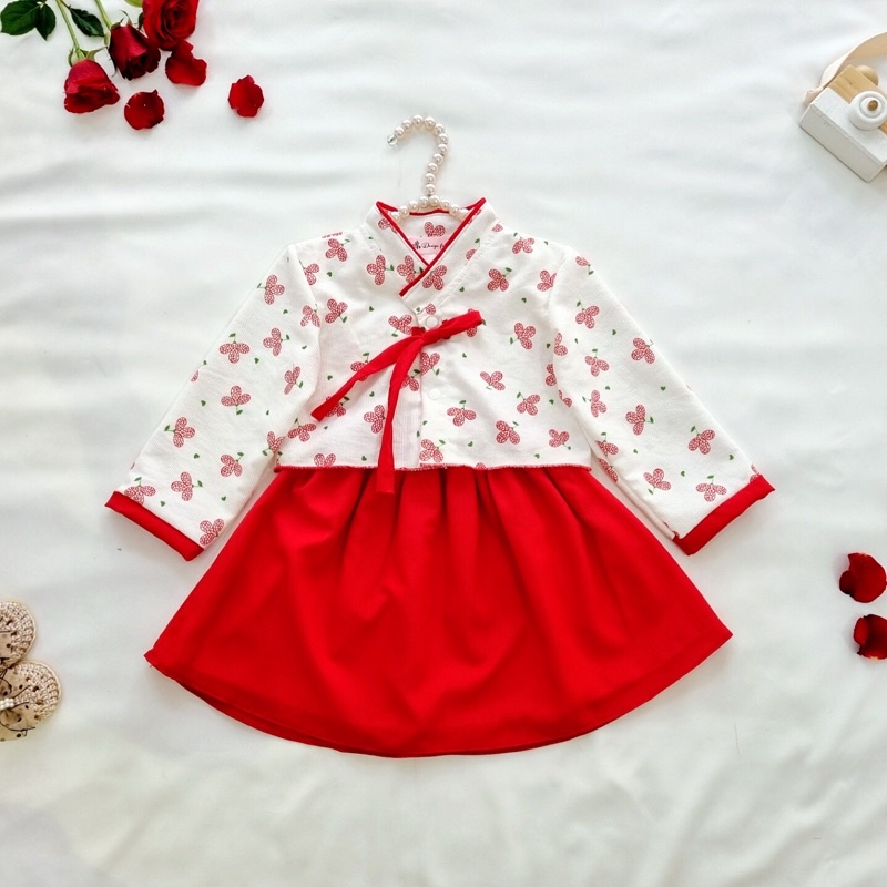 Váy Hanbok cách tân siêu xinh vải cát Hàn cao cấp cho bé gái từ sơ sinh =&gt; 18kg