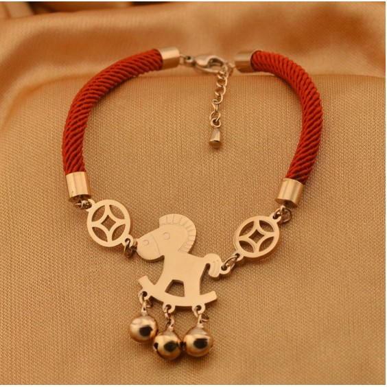 Lắc tay chỉ đỏ titan con ngựa vàng 14k | BigBuy360 - bigbuy360.vn