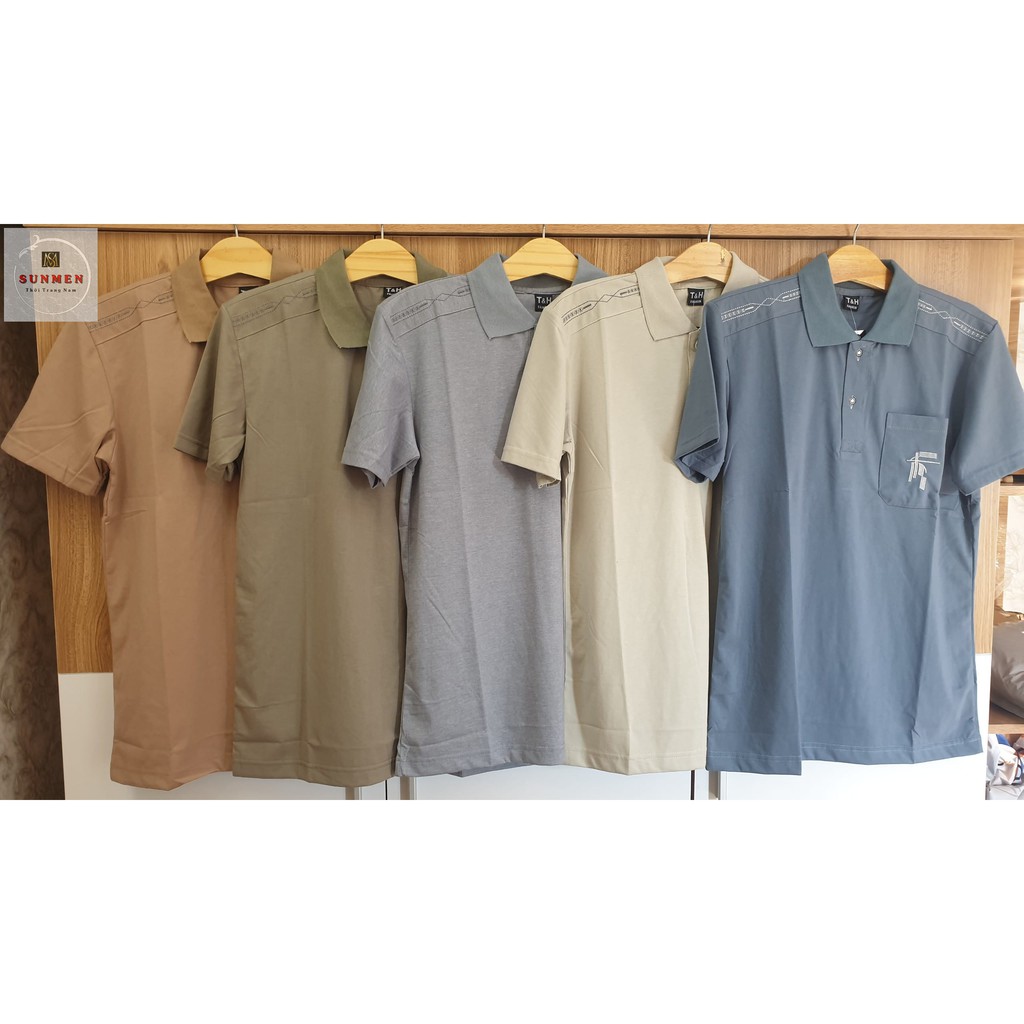 [HCM]Áo Thun Nam Cổ Trụ Trung Niên Cotton Loại Trơn From Rộng Tay Lỡ SUNMEN ATNTN003 Đủ Màu Size Từ 50 - 85kg
