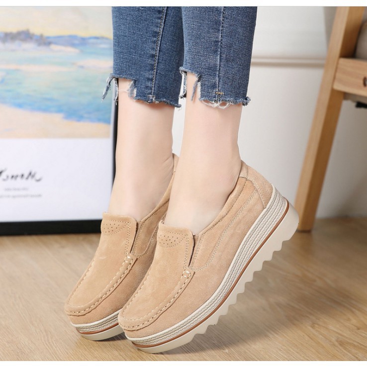 Giày Lười Da Thời Trang Cho Nữ (5 Màu)