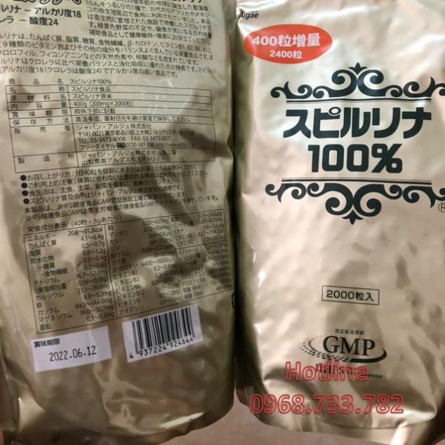 Tảo xoắn spirurila túi 2400 viên