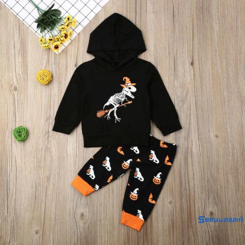 Set áo quần kèm nón trùm đầu họa tiết trái bí đỏ Halloween cho bé