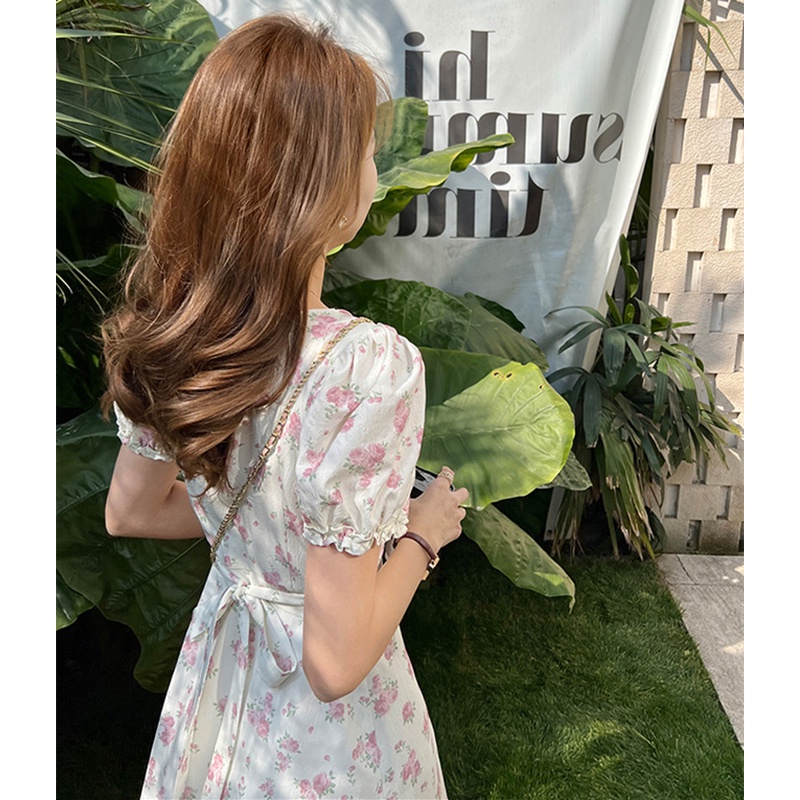 Đầm Maxi Tay Ngắn Hoạ Tiết Hoa Thời Trang Mùa Hè Cho Phái Nữ