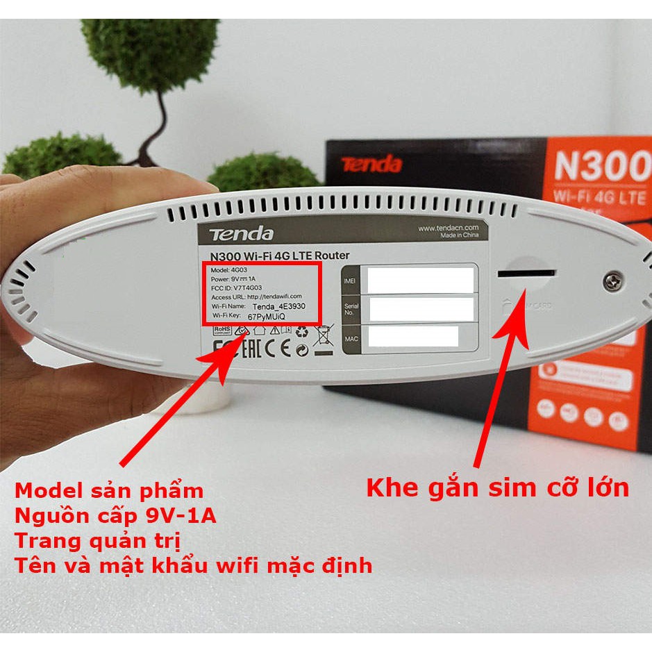 BỘ PHÁT WIFI TENDA  4G / 3G LTE - 4G03 A B - CÓ CỔNG LAN  - CHÍNH HÃNG 36 THÁNG Văn Phòng Xe Khách Lắp Cam ZTE Huawei