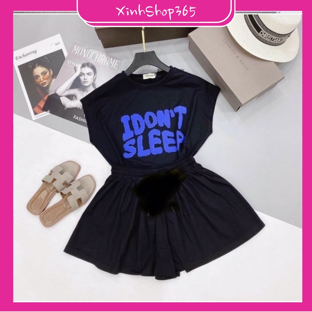 [Hàng đẹp] Bộ ba lỗ chất cotton siêu mát cho mùa hè I DON’T SLEEP