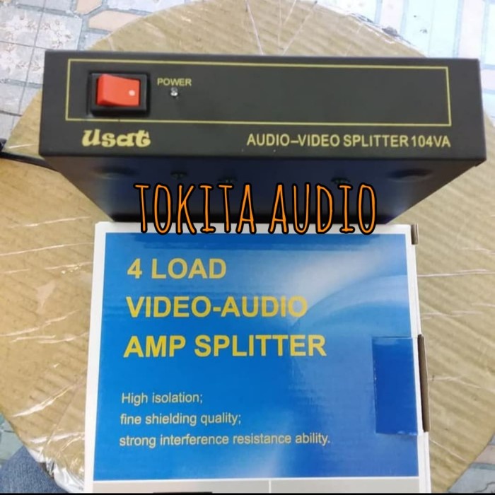 Bộ chia âm thanh Video mới Av Amp 4 Load 3 Rca 1 vào 4 đầu ra