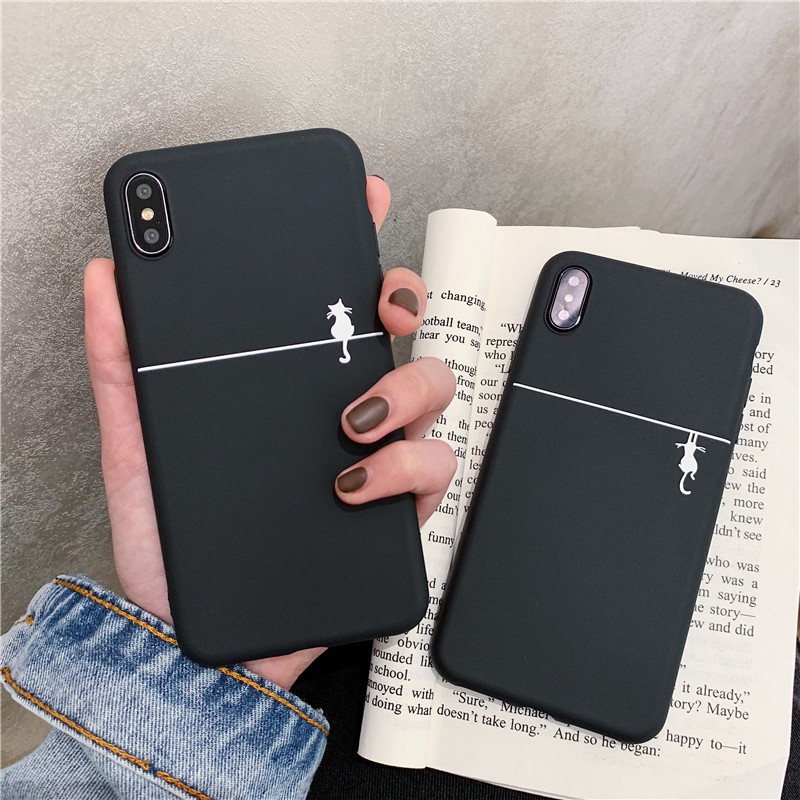 [ IPHONE ] Ốp Lưng Silicon White Cat - B085