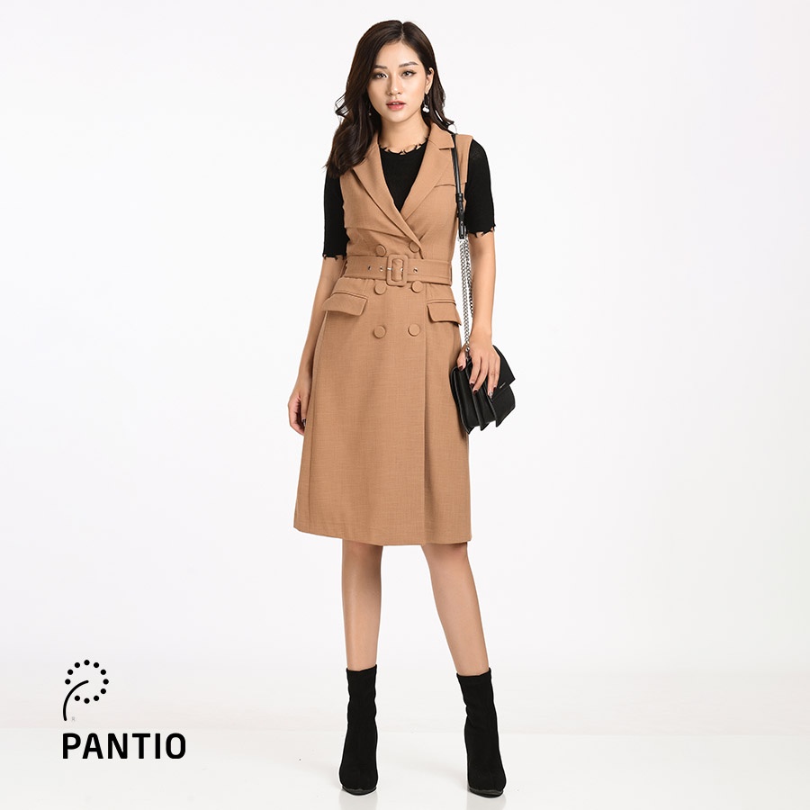 Áo demi chất vải mềm đai thắt eo khuy cách điệu FAD9441 - PANTIO