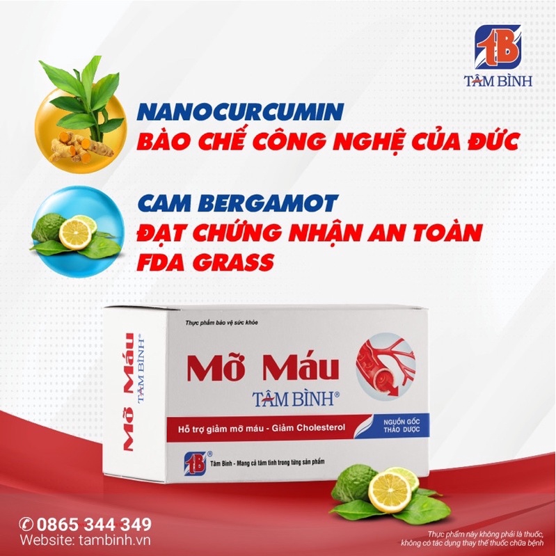 MỠ MÁU TÂM BÌNH- HỖ TRỢ GIẢM MỠ MÁU VÀ MỠ GAN