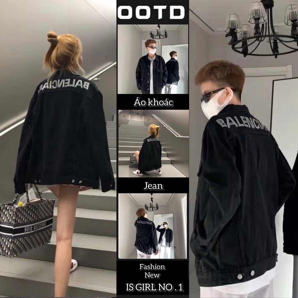 Áo khoác Balenciaga Jean unisex, áo khoác bò xu hướng