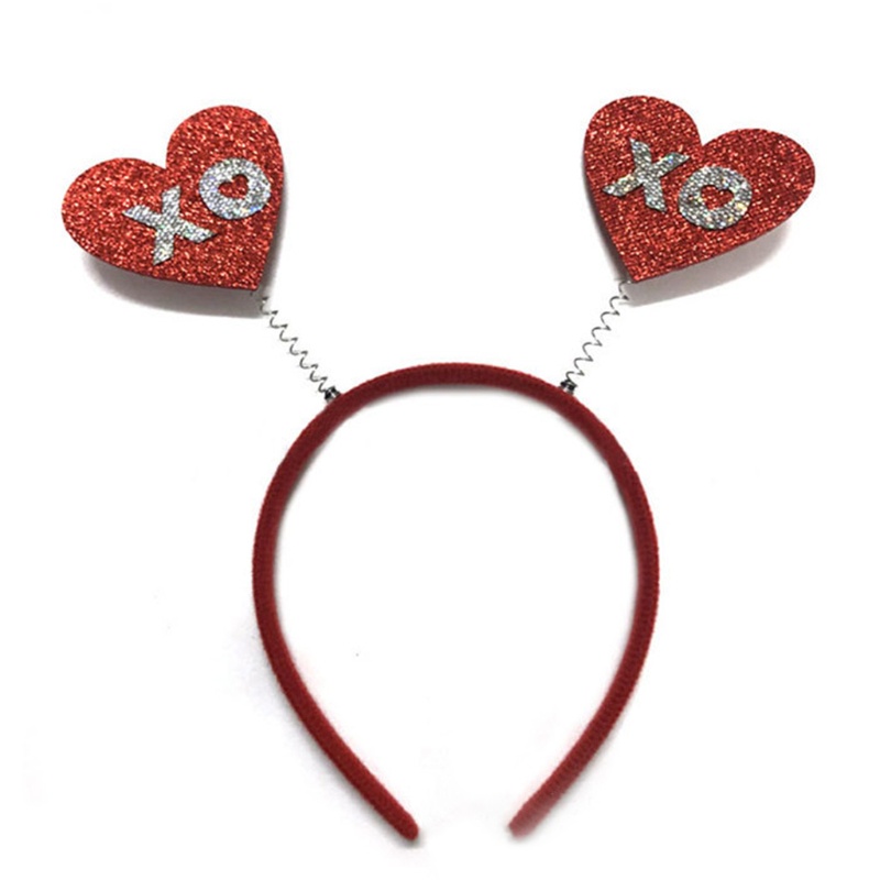 Băng Đô Cài Tóc Hình Trái Tim Mềm Đính Kim Sa Lấp Lánh