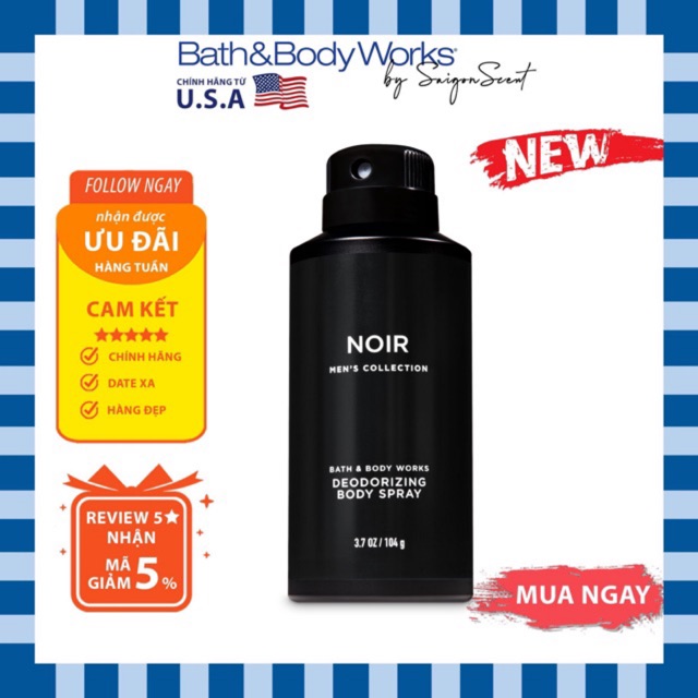 Xịt thơm cho Nam Bath and Body Works for men Noir (104g)