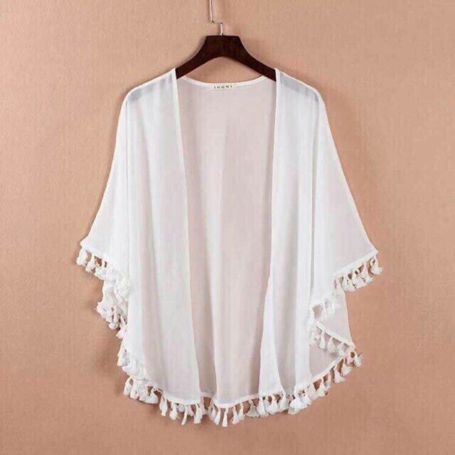 [Mã FAXANH1505 giảm 10K đơn 50K] Áo khoác ren tua rua đi biển (trắng và đen) | BigBuy360 - bigbuy360.vn