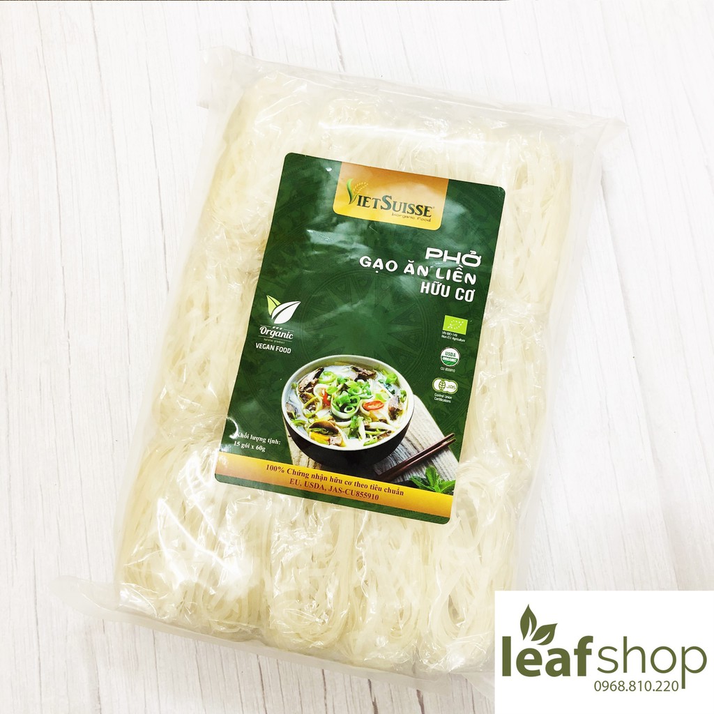 Phở gạo ăn liền hữu cơ Vietsuisse 60g (15 gói/túi)