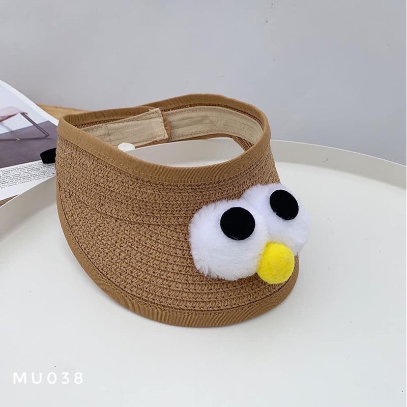 Mũ cói không chóp hình đôi mắt MU038 cho hé 1-6 tuổi
