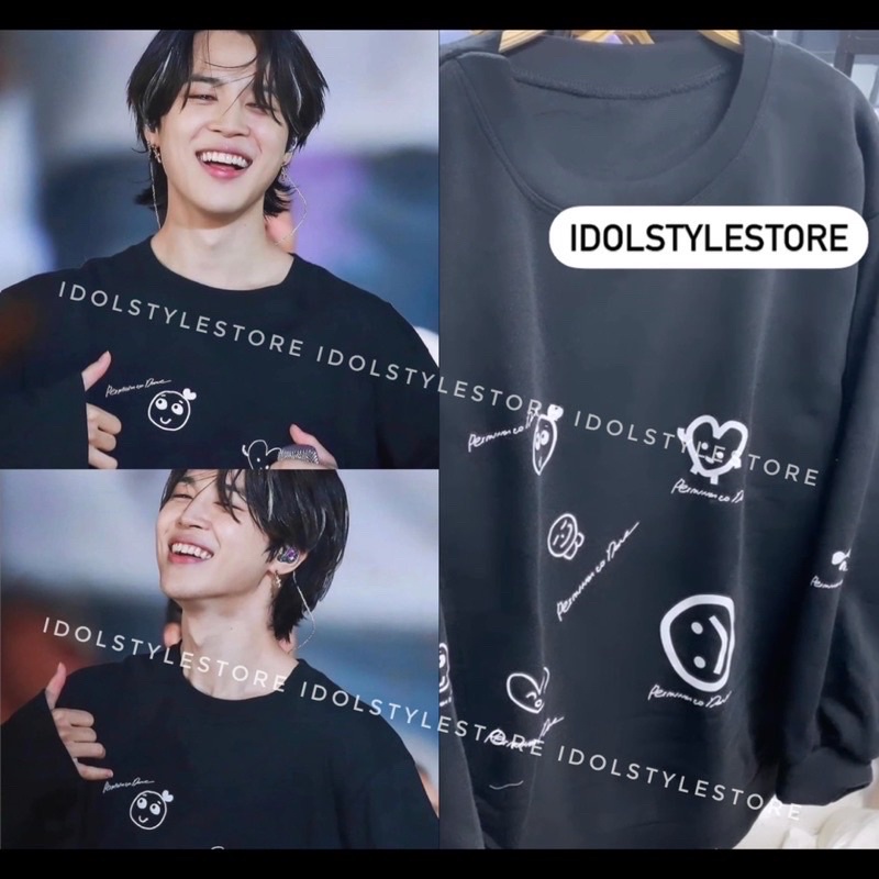 (Quà tặng kèm card Idol) áo dài tay hình cute của Jimin BTS Permission to dance | BigBuy360 - bigbuy360.vn