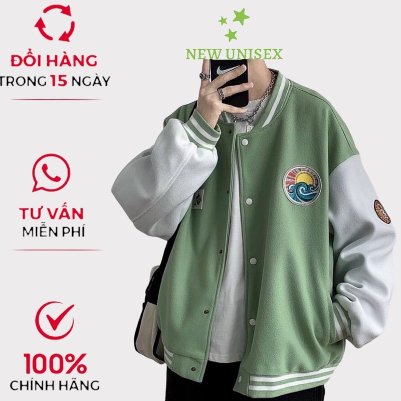 Áo Khoác Nỉ Bomber Cardigan Form Rộng Nam Nữ Logo Kiểu Dáng Bóng Chày Thời Trang TP1009 [NewUnisex]