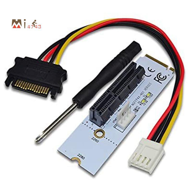 Card Chuyển Đổi Ngff M.2 Sang Pci-E 4x Riser Card M2 Key M Sang Pcie X4 Có Đèn Led