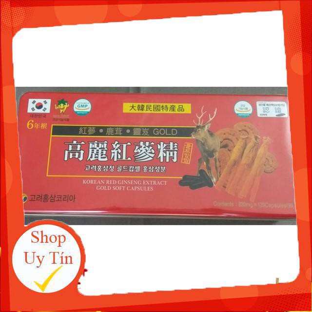 iên Đạm Tổng Hợp Hồng Sâm Nhung Hươu Linh Chi Đỏ Gold 120 Viên