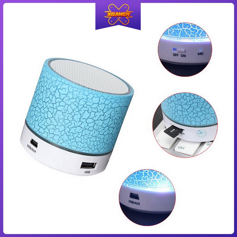 XGamer A9 Wireless Colorful LED Light Mini Portable Bluetooth Speaker Support USB / AUX / TF Card / FM