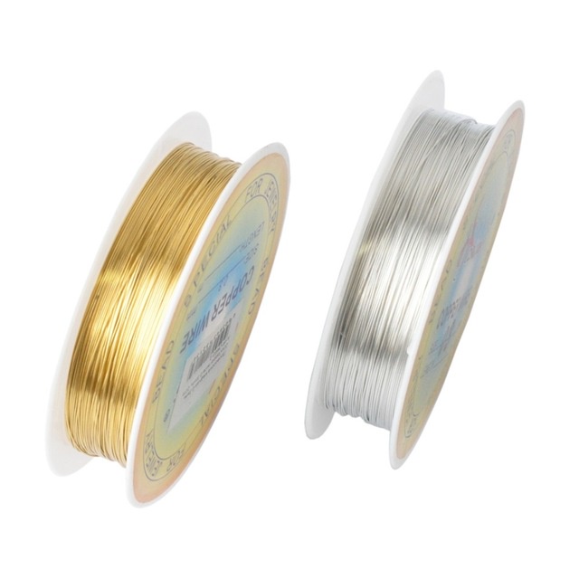 Cuộn Dây Kim Loại Mạ Vàng Bạc 0.2-1mm Dùng Làm Trang Sức Thủ Công