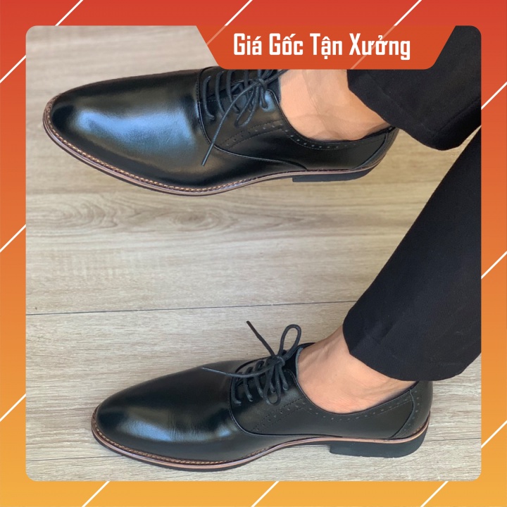 Giầy Oxfords cao cấp, giày tây nam, đế cao su khâu vùng quanh mặt đế