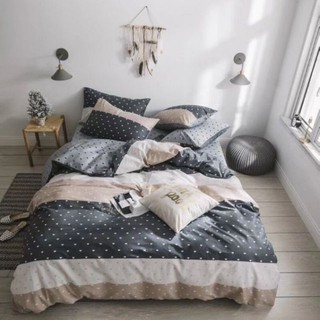 Bộ CHẤM BI 3 MÀU set chăn ga gối COTTON SỊN Hàn Quốc [HOT]